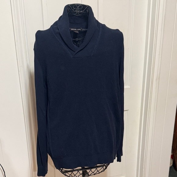 Michael Kors Sweaters - ⛄️⛄️⛄️BOGOHO ⛄️⛄️⛄️Michael Kors Dark Blue Shawl Collar Sweater-XL
